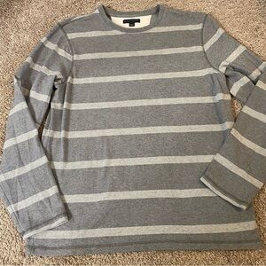 Gray Striped Long Sleeve Shirt banana Republic L